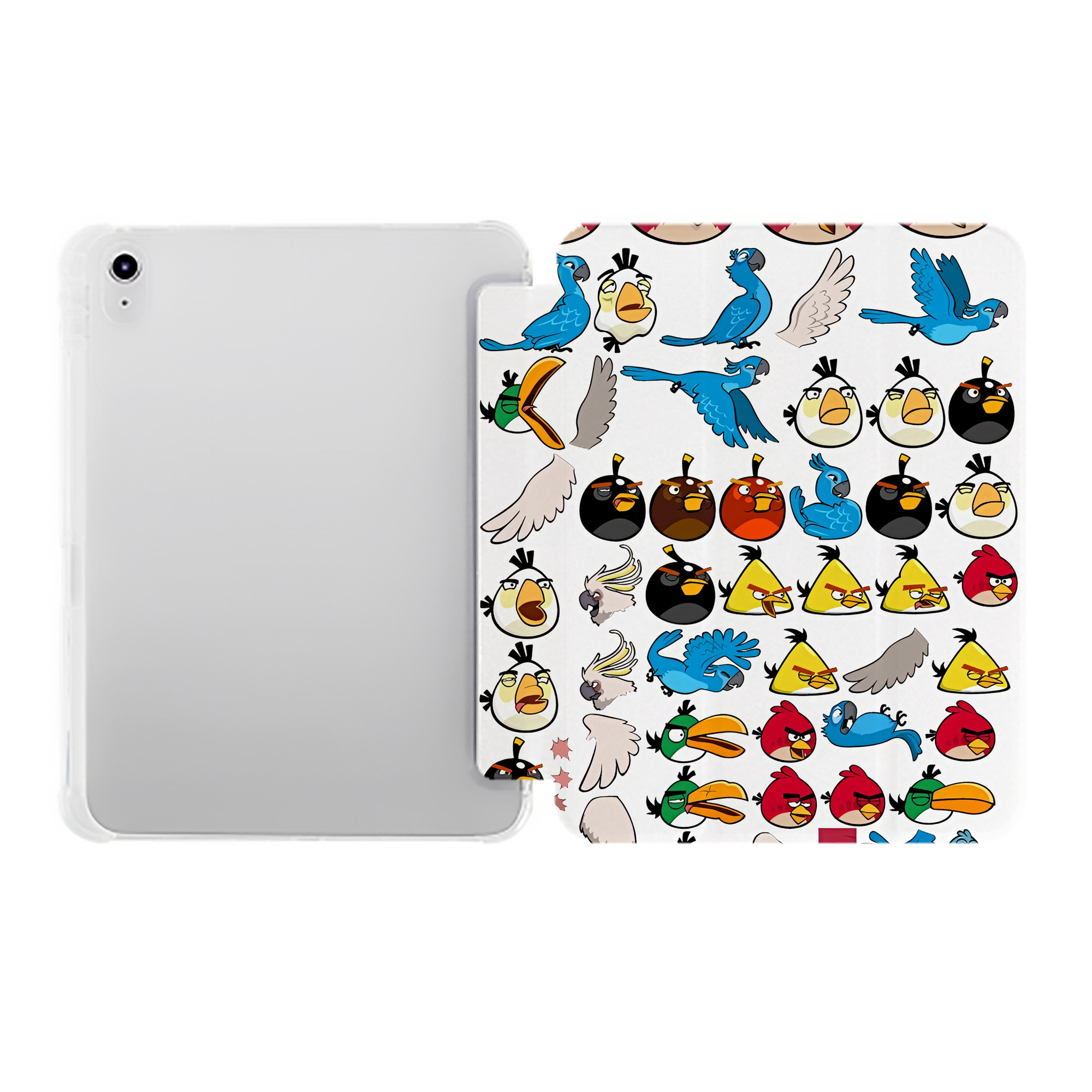 （画像用） Angry Birds アングリーバード IPad ケース ペン収納付き 三つ折りスタンド PUレザー×シリコン 対応機種9.5/10.5/10.9インチ
